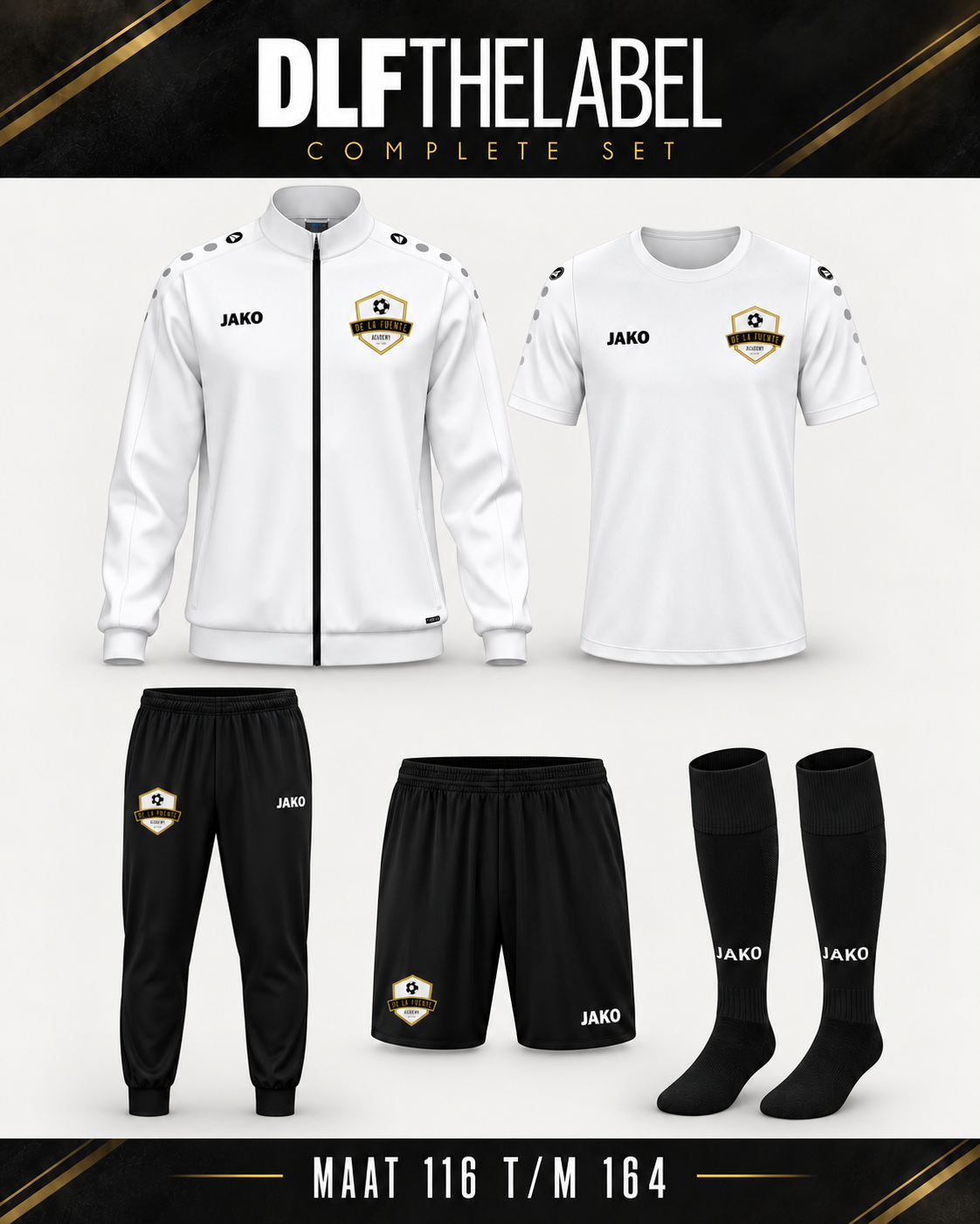 DLFTHELABEL complete set met wit trainingsjack – maat 116 t/m 164